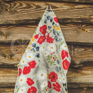 Colourful half-linen kitchen towel "Poppy"